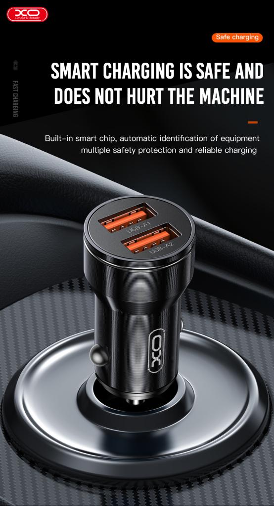 XO CC48 Smart Μεταλλικός Διπλός USB Universal Φορτιστής Αυτοκινήτου 5 XO CC48 Smart Μεταλλικός Διπλός USB Universal Φορτιστής Αυτοκινήτου - Image 5