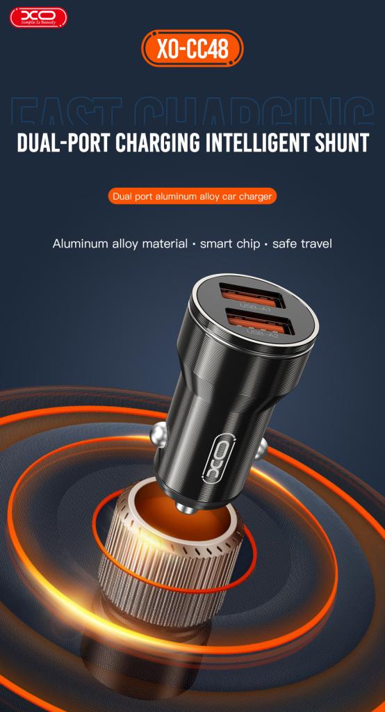XO CC48 Smart Μεταλλικός Διπλός USB Universal Φορτιστής Αυτοκινήτου 3 XO CC48 Smart Μεταλλικός Διπλός USB Universal Φορτιστής Αυτοκινήτου - Image 3
