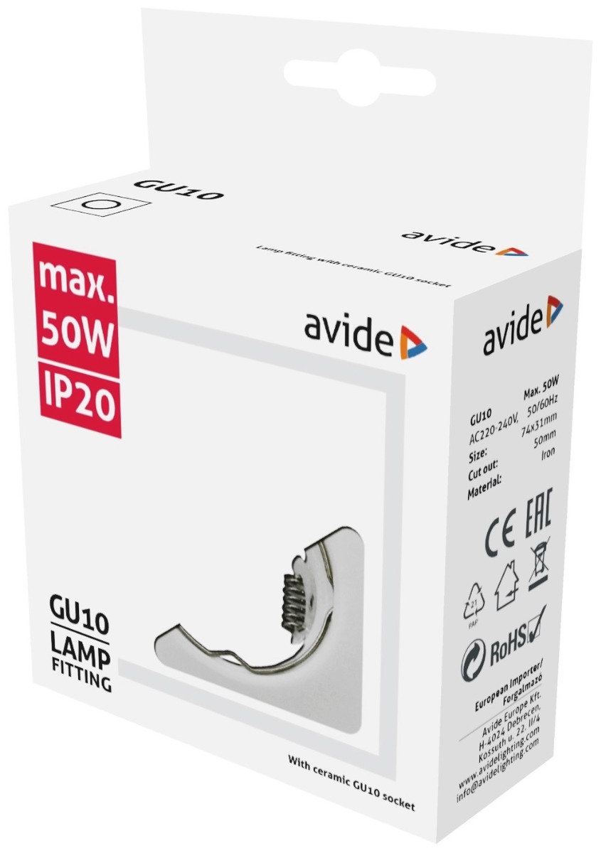 Avide GU10 Πλαίσιο Τετράγωνο Άσπρο 2 Avide GU10 Πλαίσιο Τετράγωνο Άσπρο - Image 2