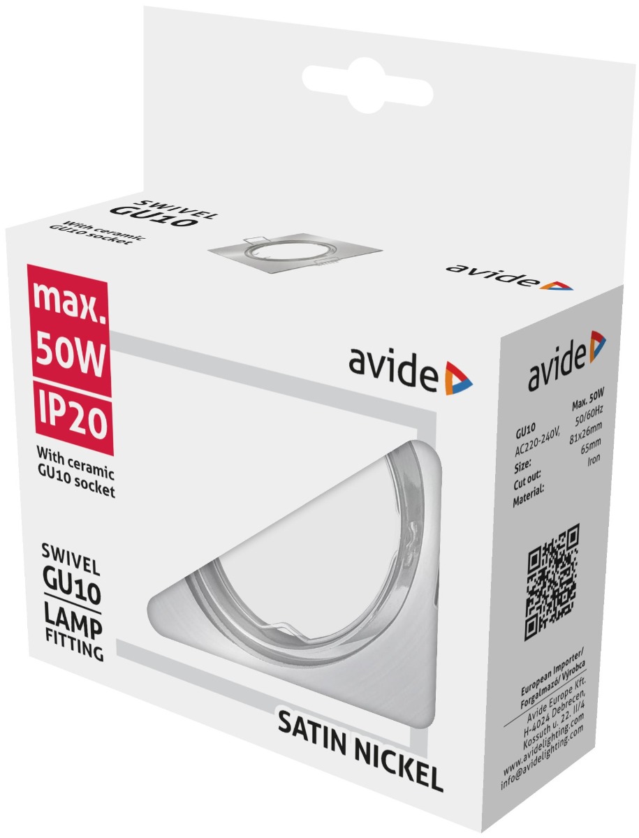Avide GU10 Πλαίσιο Τετράγωνο Σαγρέ Σατέν Νίκελ 2 Avide GU10 Πλαίσιο Τετράγωνο Σαγρέ Σατέν Νίκελ - Image 2