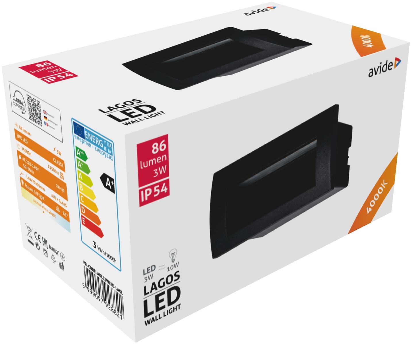 Avide Εξωτερικό Φώς Σκάλας Χωνευτό Lagos LED 3W Λευκό 4000K IP54 14cm 2 Avide Εξωτερικό Φώς Σκάλας Χωνευτό Lagos LED 3W Λευκό 4000K IP54 14cm - Image 2