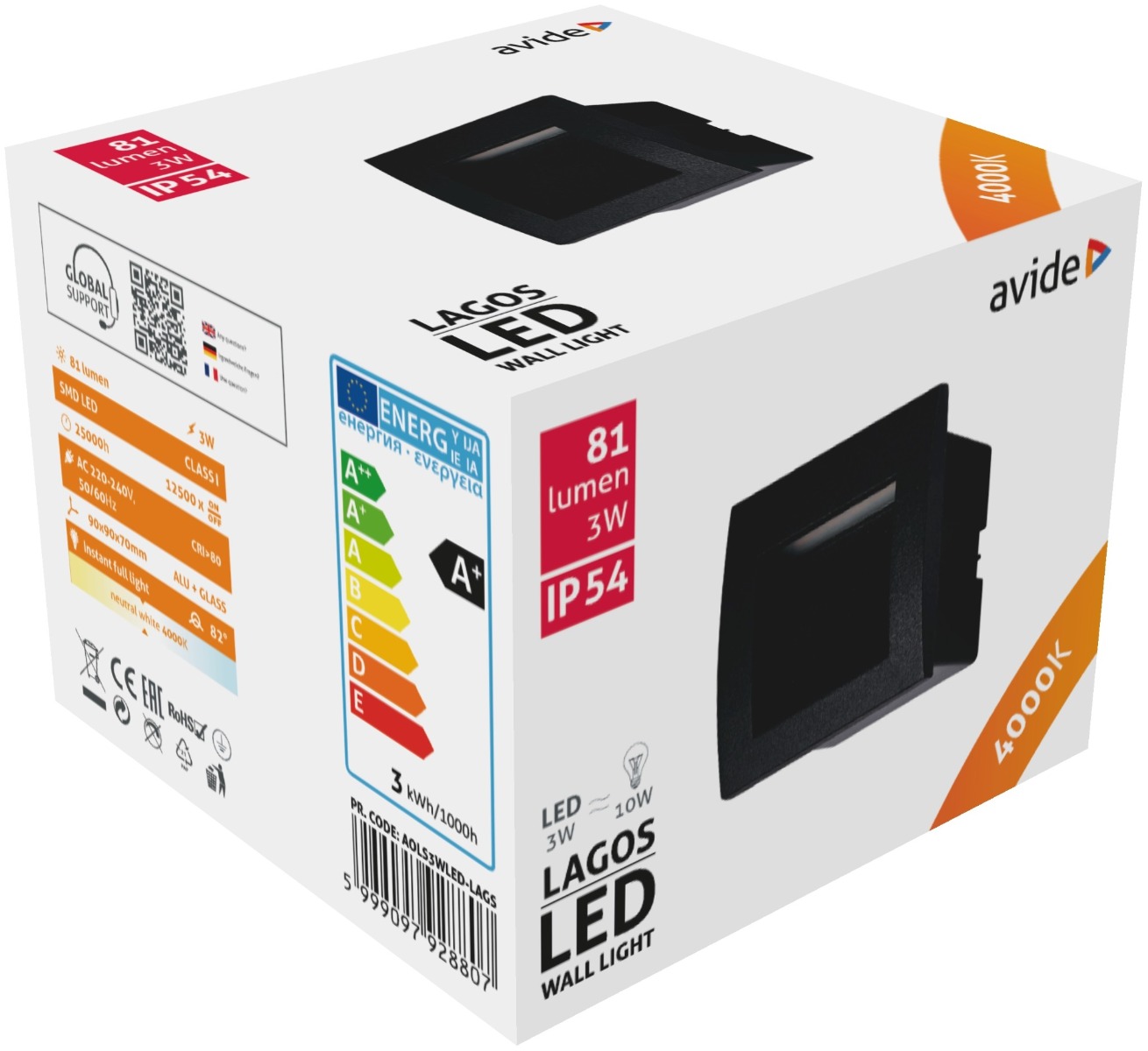 Avide Εξωτερικό Φώς Σκάλας Χωνευτό Lagos LED 3W Λευκό 4000K IP54 9cm 2 Avide Εξωτερικό Φώς Σκάλας Χωνευτό Lagos LED 3W Λευκό 4000K IP54 9cm - Image 2