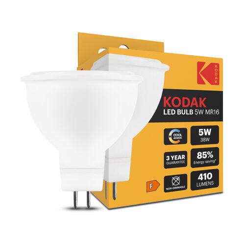 KODAK Max Λαμπτήρας LED Spot από Aλουμίνιο & Πλαστικό 5W MR16 100° 4000K 410lm 1 KODAK Max Λαμπτήρας LED Spot από Aλουμίνιο & Πλαστικό 5W MR16 100° 4000K 410lm