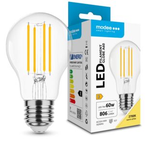 Modee LED Λάμπα Filament Globe A60 7W E27 2700K 806lm ERP