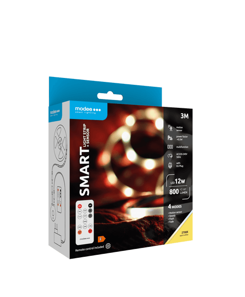 Modee Smart Ταινία LED 12W IP20 με Τηλεχειριστήριο & Αισθητήρα 2700K 800lm 3m 2 Modee Smart Ταινία LED 12W IP20 με Τηλεχειριστήριο & Αισθητήρα 2700K 800lm 3m - Image 2