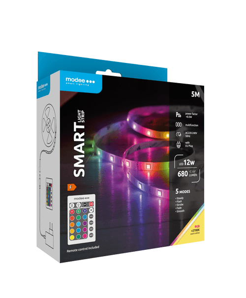 Modee Smart Ταινία LED 12W IP20 2700K & RGB 680lm με Τηλεχειριστήριο 5m 2 Modee Smart Ταινία LED 12W IP20 2700K & RGB 680lm με Τηλεχειριστήριο 5m - Image 2