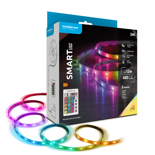 Modee Smart Ταινία LED 12W IP20 2700K & RGB 680lm με Τηλεχειριστήριο 5m 1 Modee Smart Ταινία LED 12W IP20 2700K & RGB 680lm με Τηλεχειριστήριο 5m