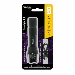 Technik Φακός P5 (+1x14500 800mAh) XPE LED με Καλώδιο Micro USB 150lm