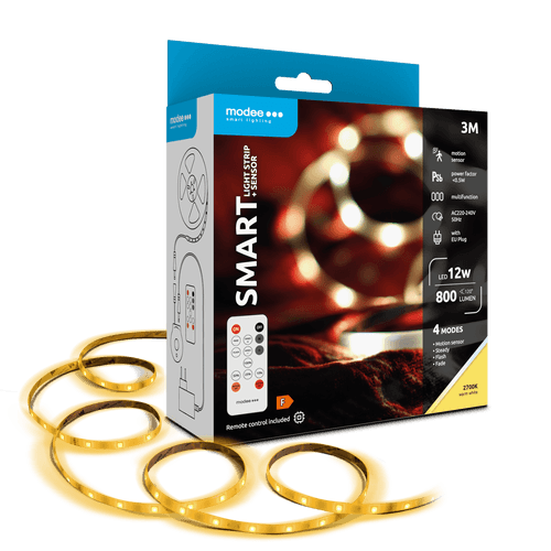 Modee Smart Ταινία LED 12W IP20 με Τηλεχειριστήριο & Αισθητήρα 2700K 800lm 3m 1 Modee Smart Ταινία LED 12W IP20 με Τηλεχειριστήριο & Αισθητήρα 2700K 800lm 3m