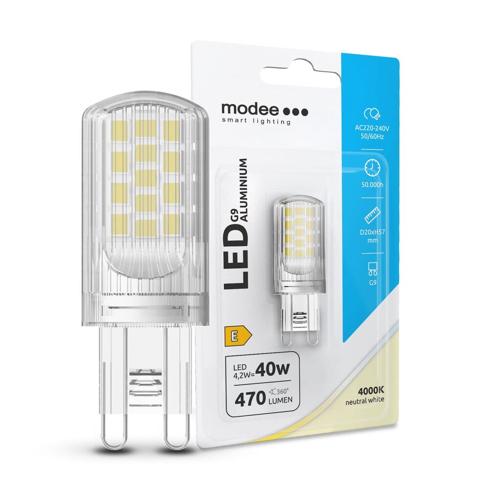 Modee Lighting Λάμπα LED Izzo G9 Aluminium 4.2W 4000K 470lm ERP B1 1 Modee Lighting Λάμπα LED Izzo G9 Aluminium 4.2W 4000K 470lm ERP B1