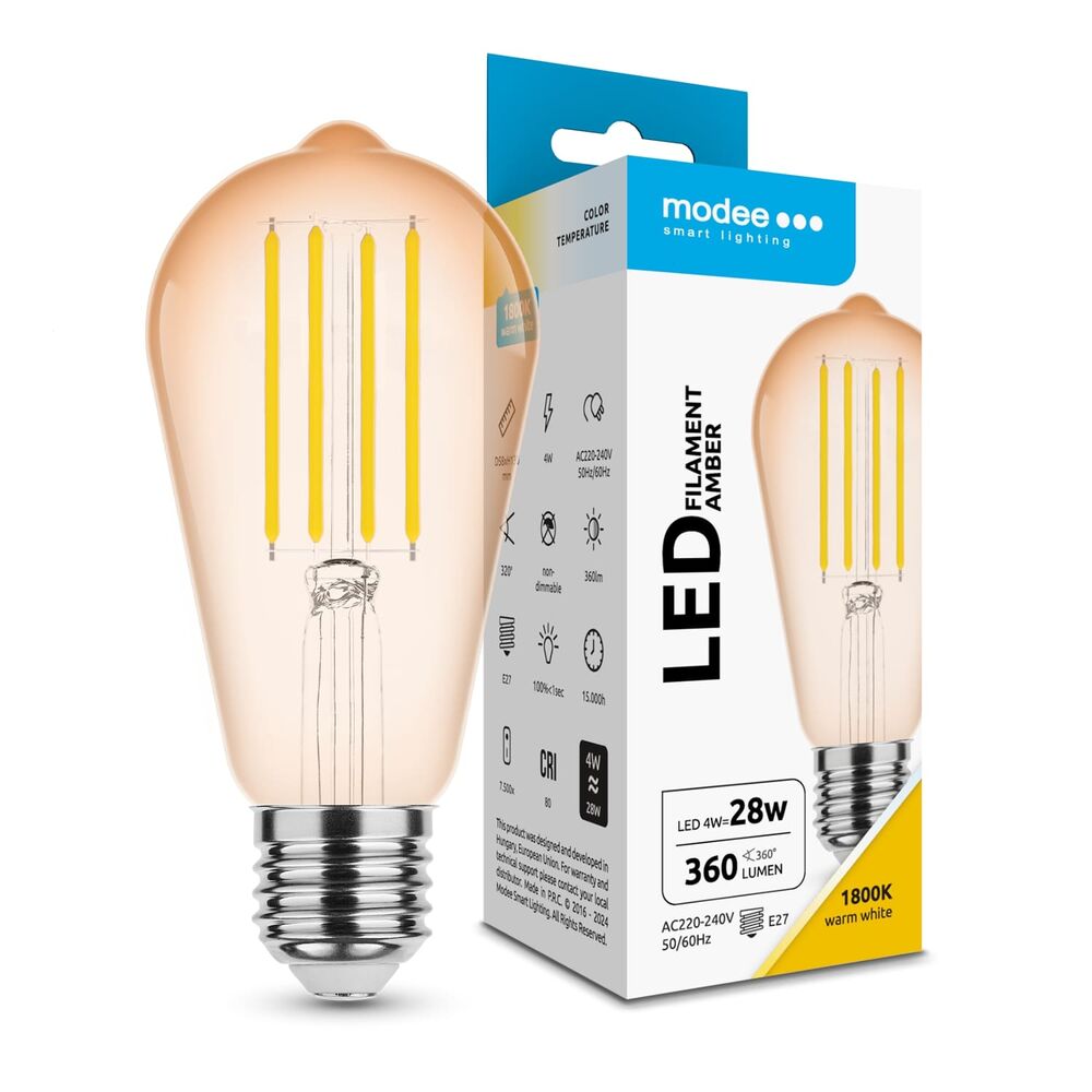 Modee Lighting Λάμπα Filament LED Amber ST58 4W E27 320° 1800K (360 lumen) 1 Modee Lighting Λάμπα Filament LED Amber ST58 4W E27 320° 1800K (360 lumen)
