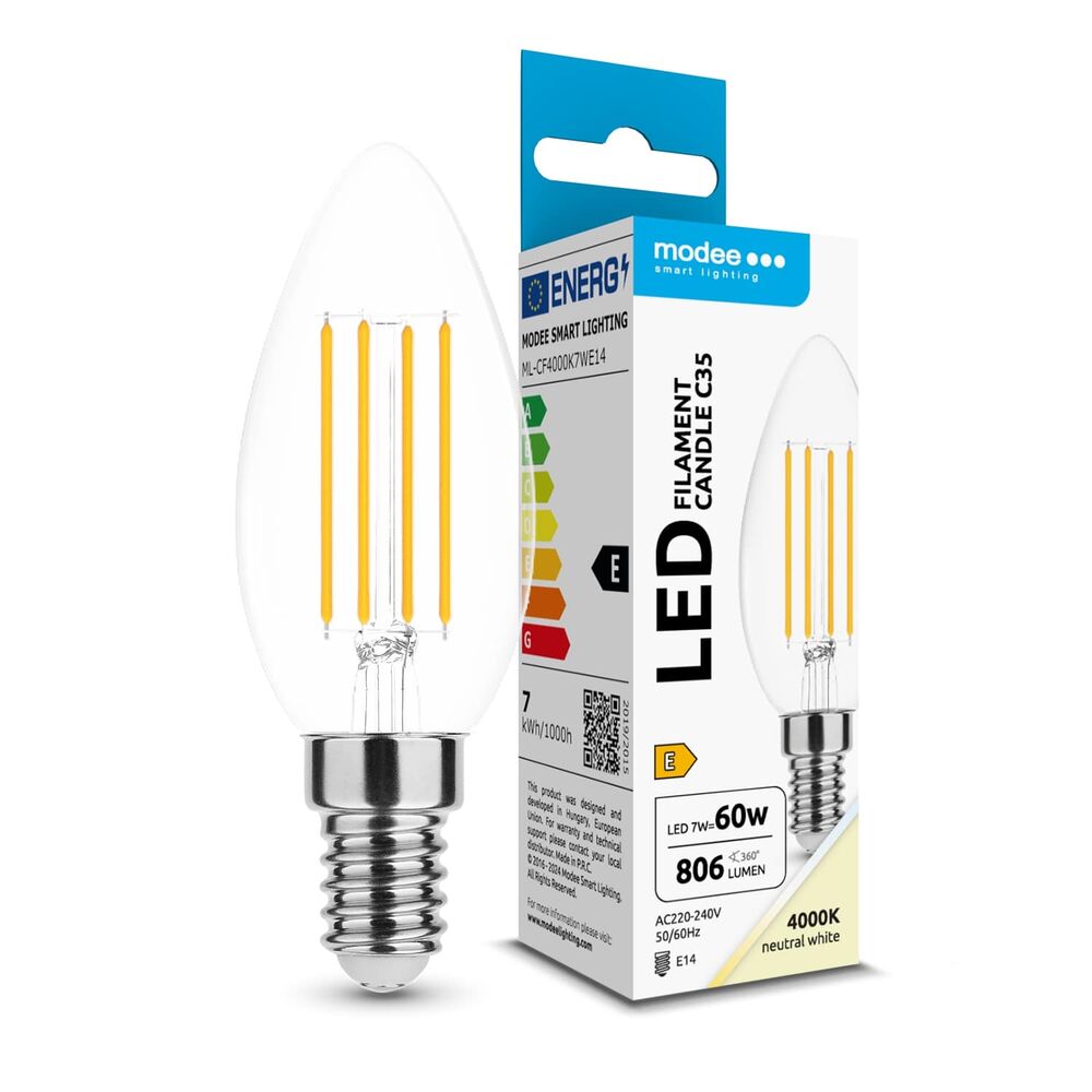 Modee LED Λάμπα Filament Κερί C35 7W E14 4000K 806lm ERP 1 Modee LED Λάμπα Filament Κερί C35 7W E14 4000K 806lm ERP