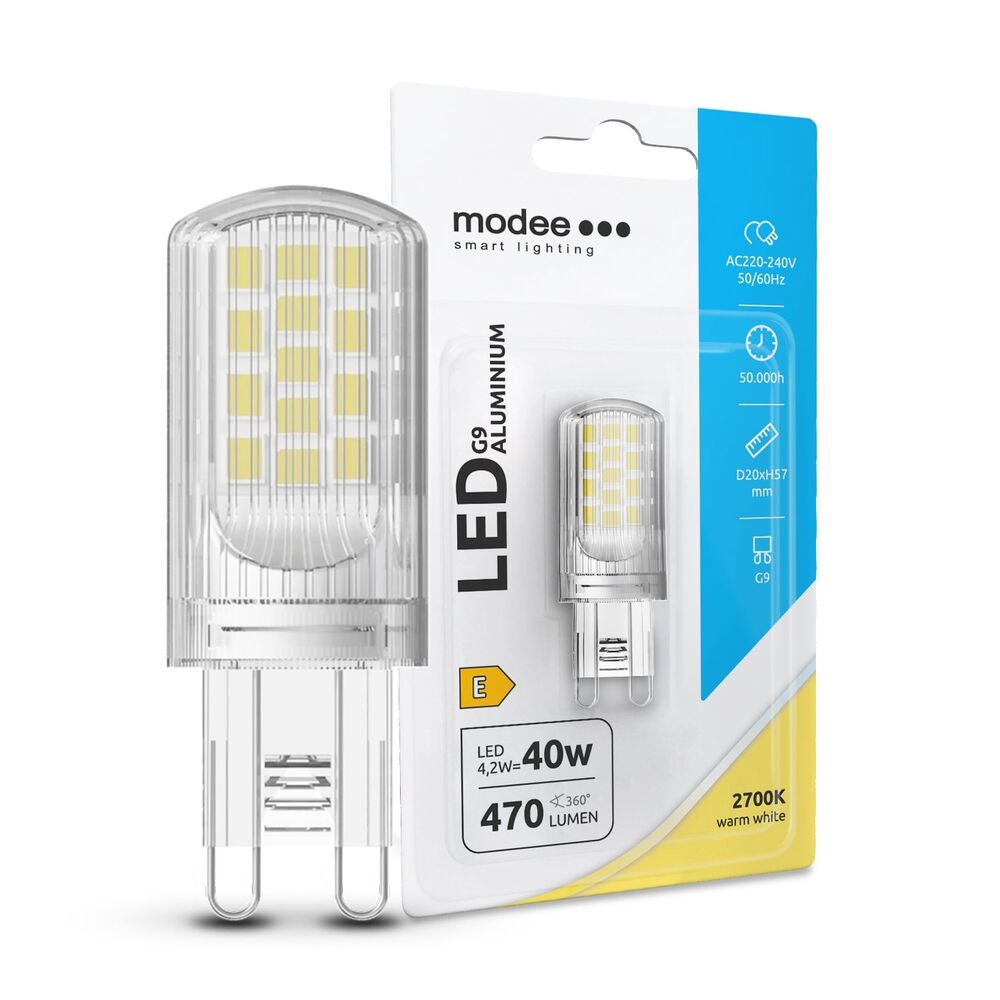 Modee Lighting Λάμπα LED Izzo G9 Aluminium 4.2W 2700K 470lm ERP B1 1 Modee Lighting Λάμπα LED Izzo G9 Aluminium 4.2W 2700K 470lm ERP B1