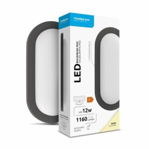 Modee LED Οβάλ Απλίκα 12W 4000K IP65 1160lm Μαύρο ERP