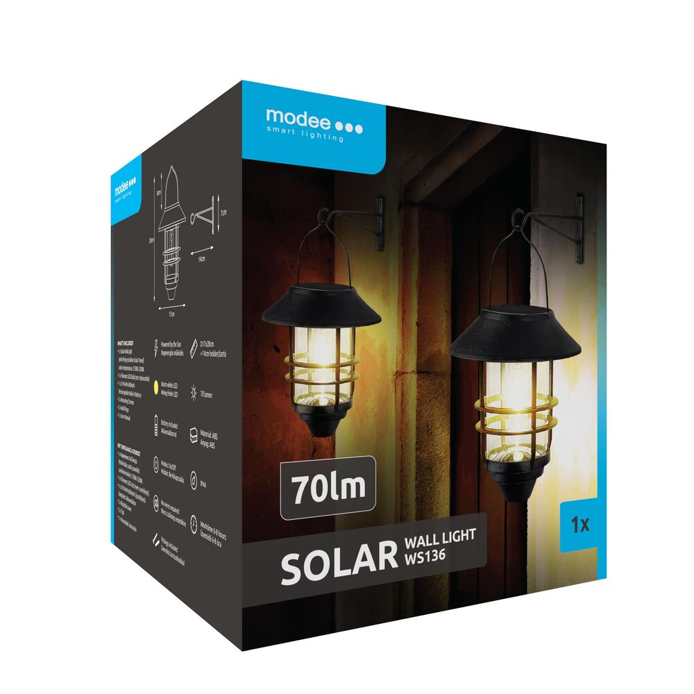 Modee Lighting Ηλιακό Φωτιστικό Τοίχου LED WS136 70 Lumens 7 Modee Lighting Ηλιακό Φωτιστικό Τοίχου LED WS136 70 Lumens - Image 7