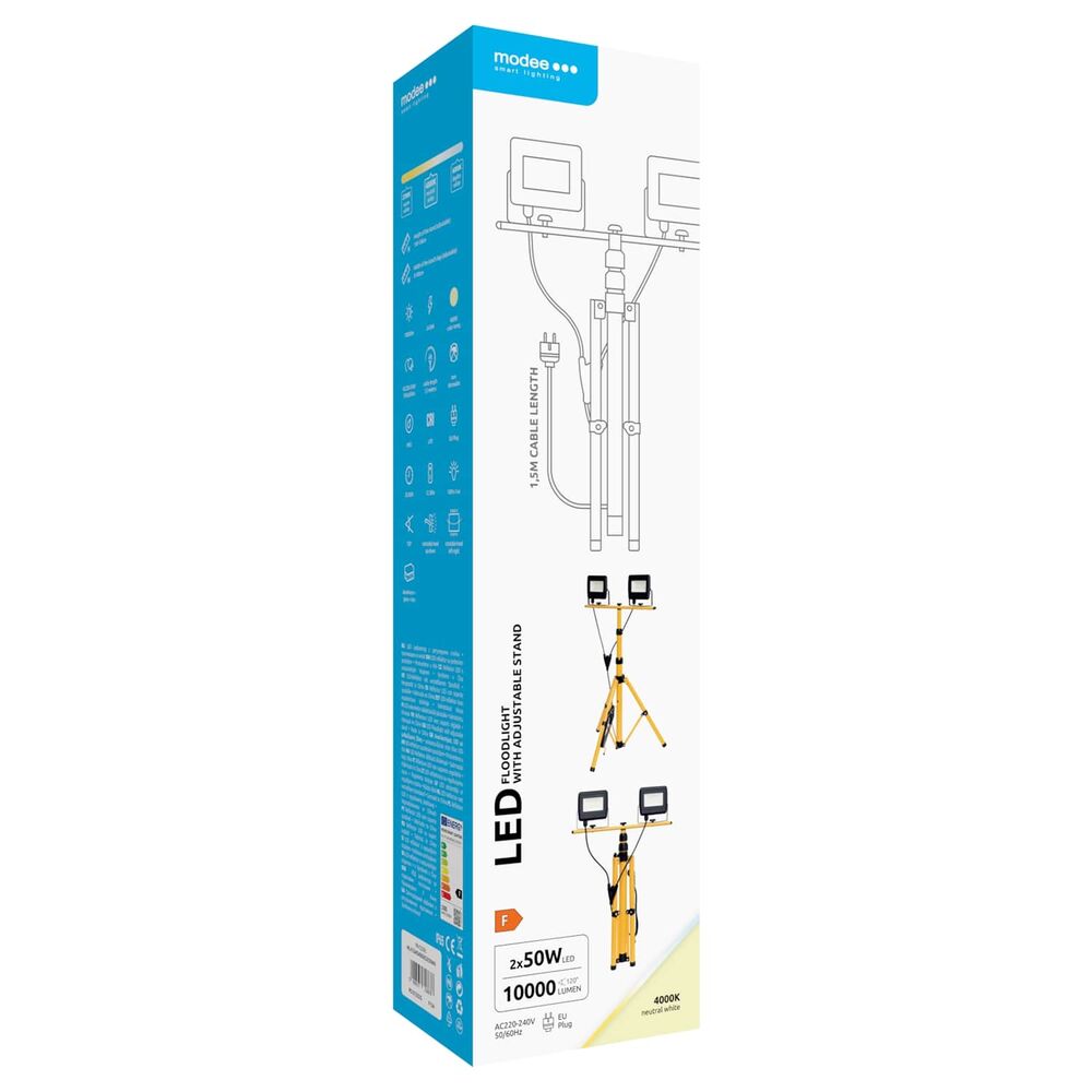 Modee LED Προβολέας με Stand Floodlight with Stand 2x50W 120° 4000K ERP 10.000 Lumens 2 Modee LED Προβολέας με Stand Floodlight with Stand 2x50W 120° 4000K ERP 10.000 Lumens - Image 2