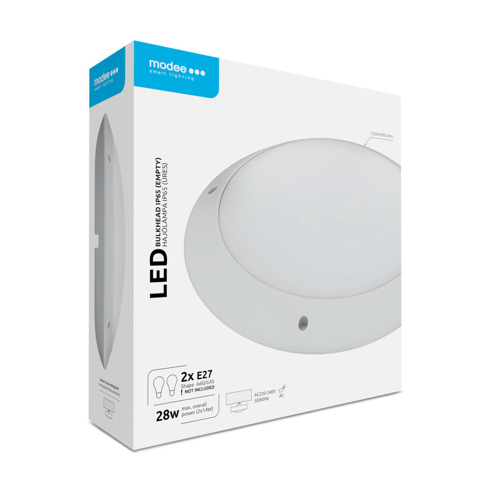 Modee LED Στρογγυλή Απλίκα 2xE27 20W IP65 Λευκό 4 Modee LED Στρογγυλή Απλίκα 2xE27 20W IP65 Λευκό - Image 4