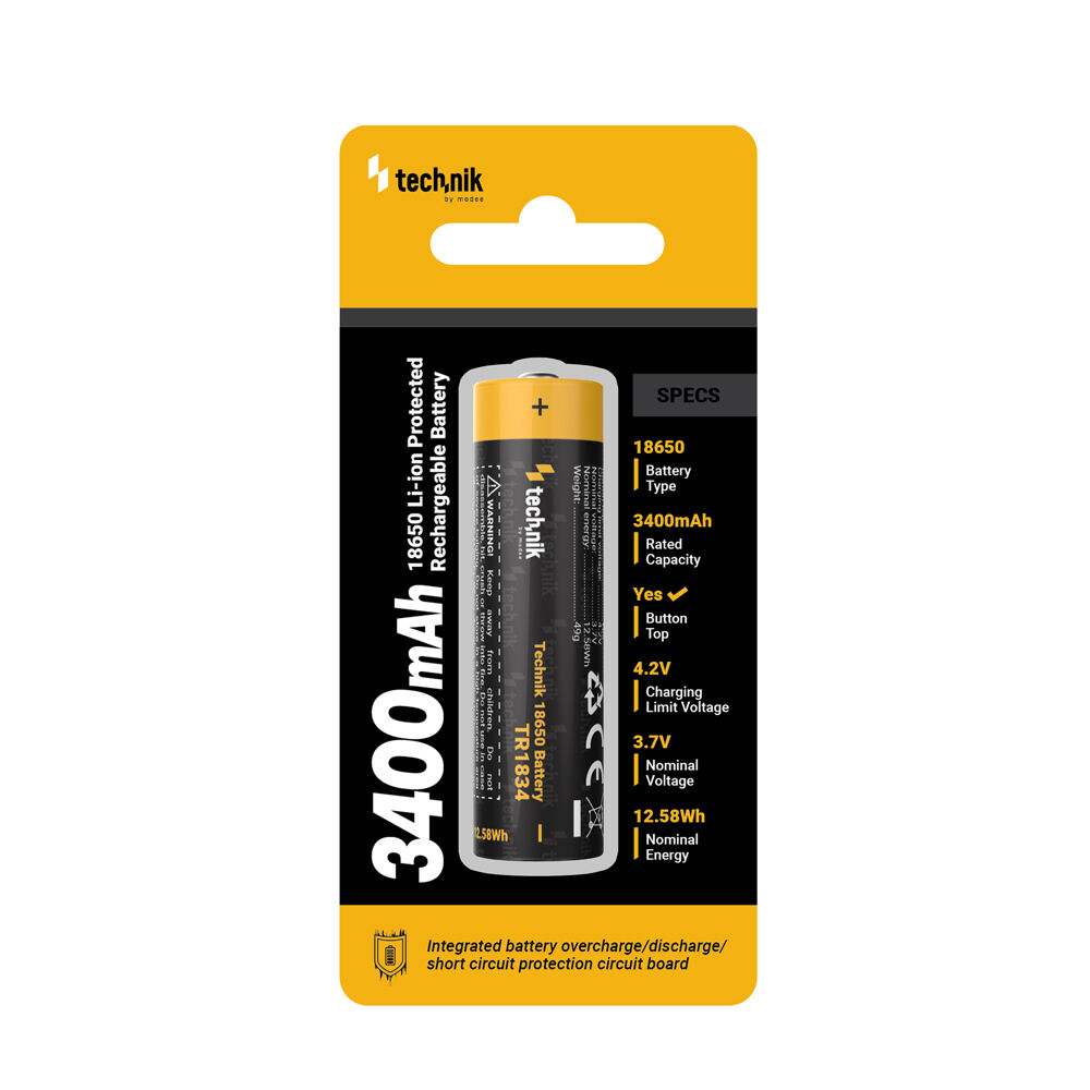 Technik Επανφορτιζόμενη Μπαταρία 18650 TR1834 3400mAh 3.7V B1 3 Technik Επανφορτιζόμενη Μπαταρία 18650 TR1834 3400mAh 3.7V B1 - Image 3