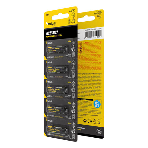 Technik Platinum Alkaline Alarm Battery LR27 MN27 A27 V27A 12V B5 1 Technik Platinum Alkaline Alarm Battery LR27 MN27 A27 V27A 12V B5