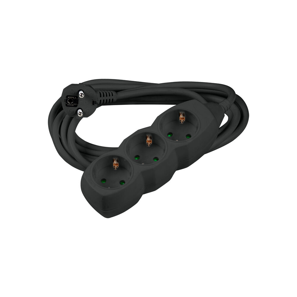 Technik Πολύπριζο 3 Θέσεων με Καλώδιο Χαλκού 1.5 mm² 16A Μαύρο 1.5m 1 Technik Πολύπριζο 3 Θέσεων με Καλώδιο Χαλκού 1.5 mm² 16A Μαύρο 1.5m