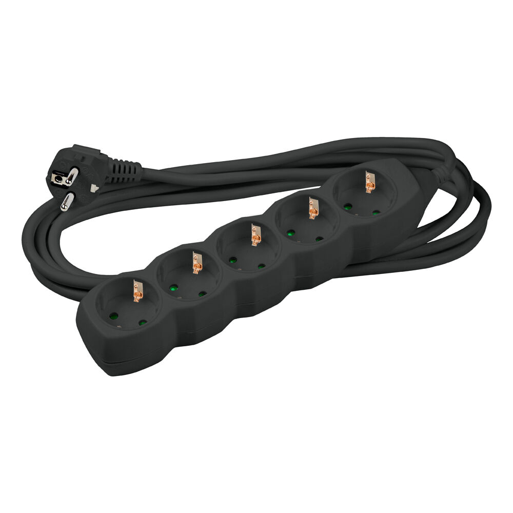 Technik Πολύπριζο 5 Θέσεων με 1.5 mm² Καλώδιο Χαλκού 16A Μαύρο 3m 1 Technik Πολύπριζο 5 Θέσεων με 1.5 mm² Καλώδιο Χαλκού 16A Μαύρο 3m
