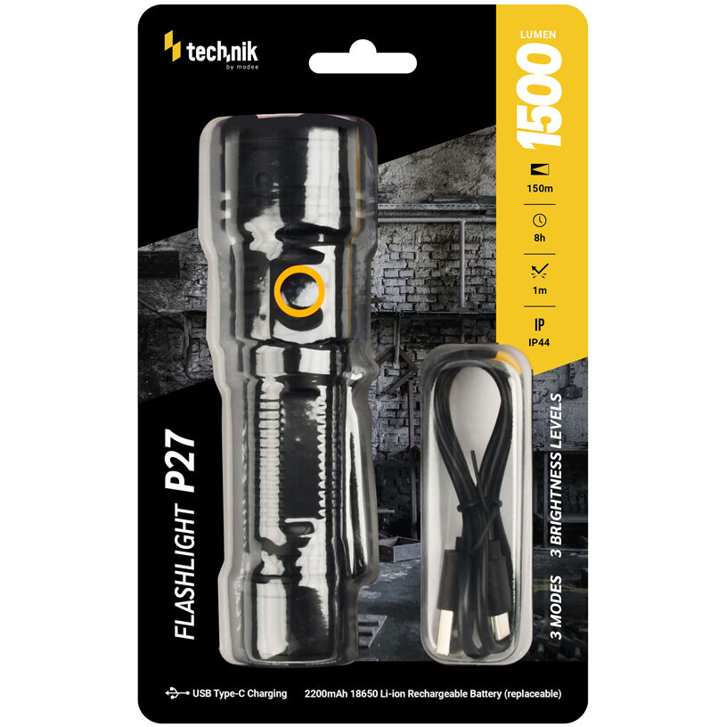 Technik Φακός P27 1500lm με 3x TE LED & USB-C 1 Technik Φακός P27 1500lm με 3x TE LED & USB-C