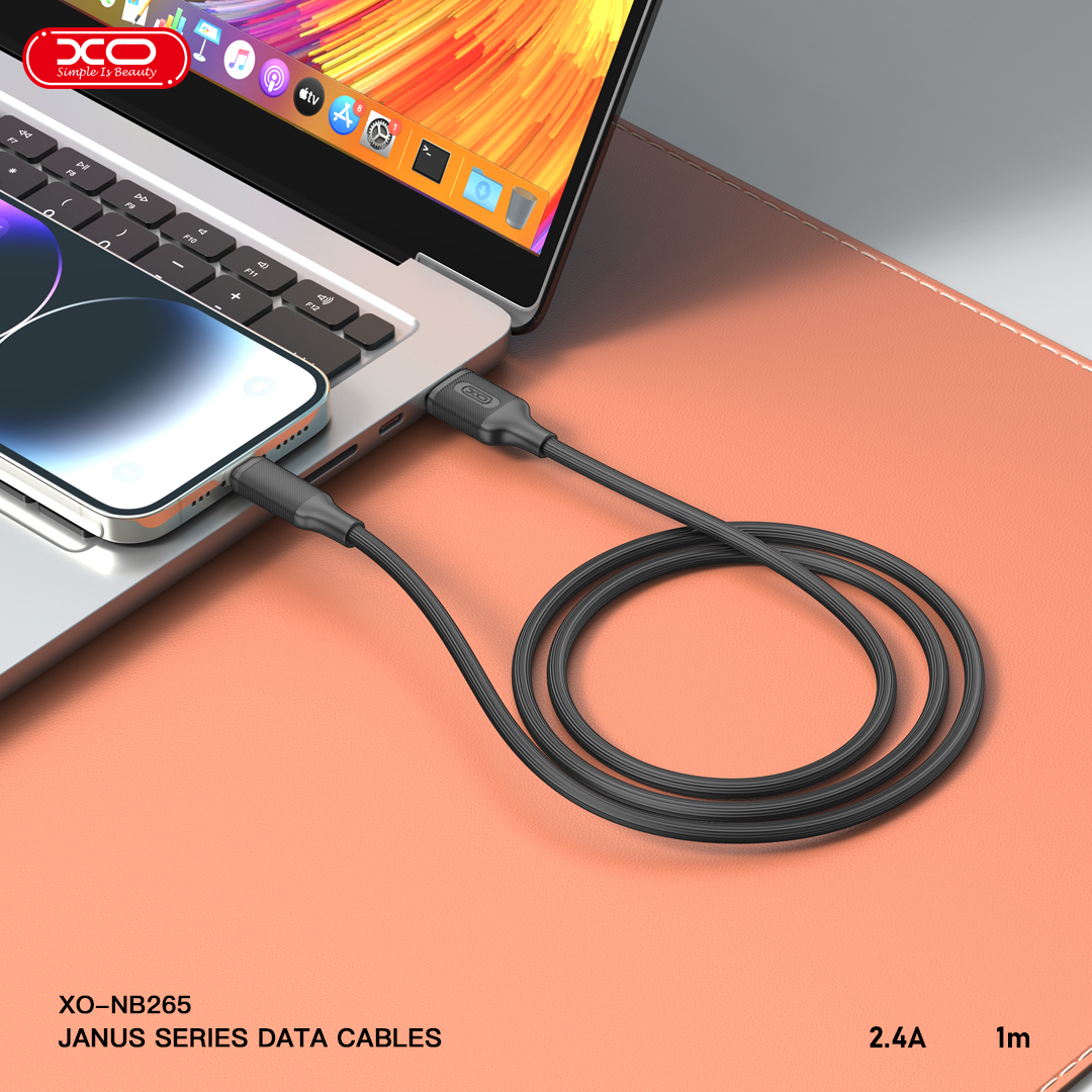 XO NB265 Μινιμαλιστικό Καλώδιο Type-C Μαύρο 2 XO NB265 Μινιμαλιστικό Καλώδιο Type-C Μαύρο - Image 2