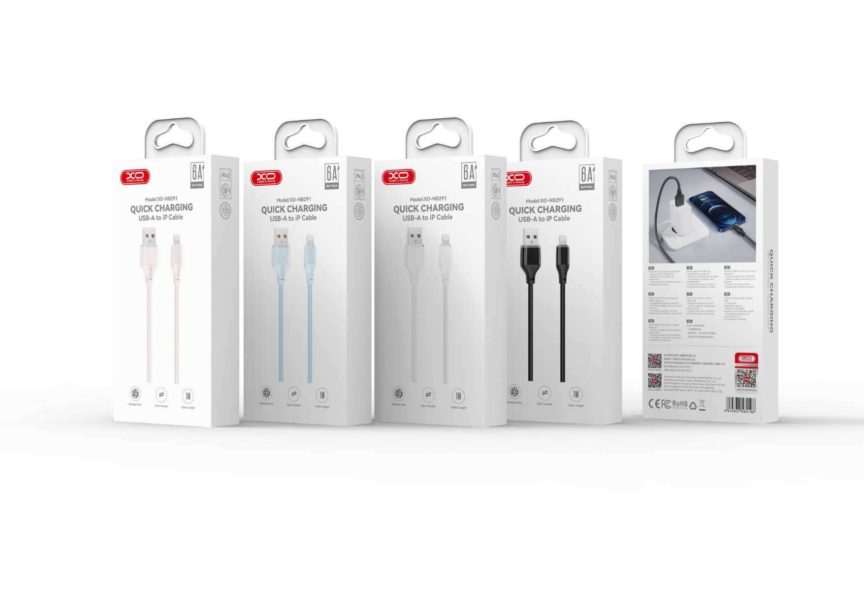 XO NB291 Καλώδιο Φόρτισης & Μεταφοράς Δεδομένων USB-A σε Lighting Πλεκτό 6A Ροζ 1m 3 XO NB291 Καλώδιο Φόρτισης & Μεταφοράς Δεδομένων USB-A σε Lighting Πλεκτό 6A Ροζ 1m - Image 3
