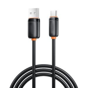 XO NB302 Καλώδιο Ταχείας Φόρτισης & Μεταφοράς Δεδομένων USB-A σε Type-C 3A Μαύρο 1m