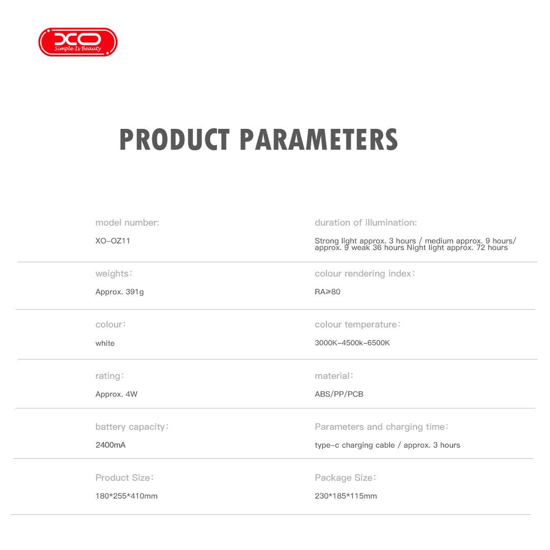 XO OZ11 Επιτραπέζιο φωτιστικό 3 Χρωμάτων 2400mAh 5 XO OZ11 Επιτραπέζιο φωτιστικό 3 Χρωμάτων 2400mAh - Image 5