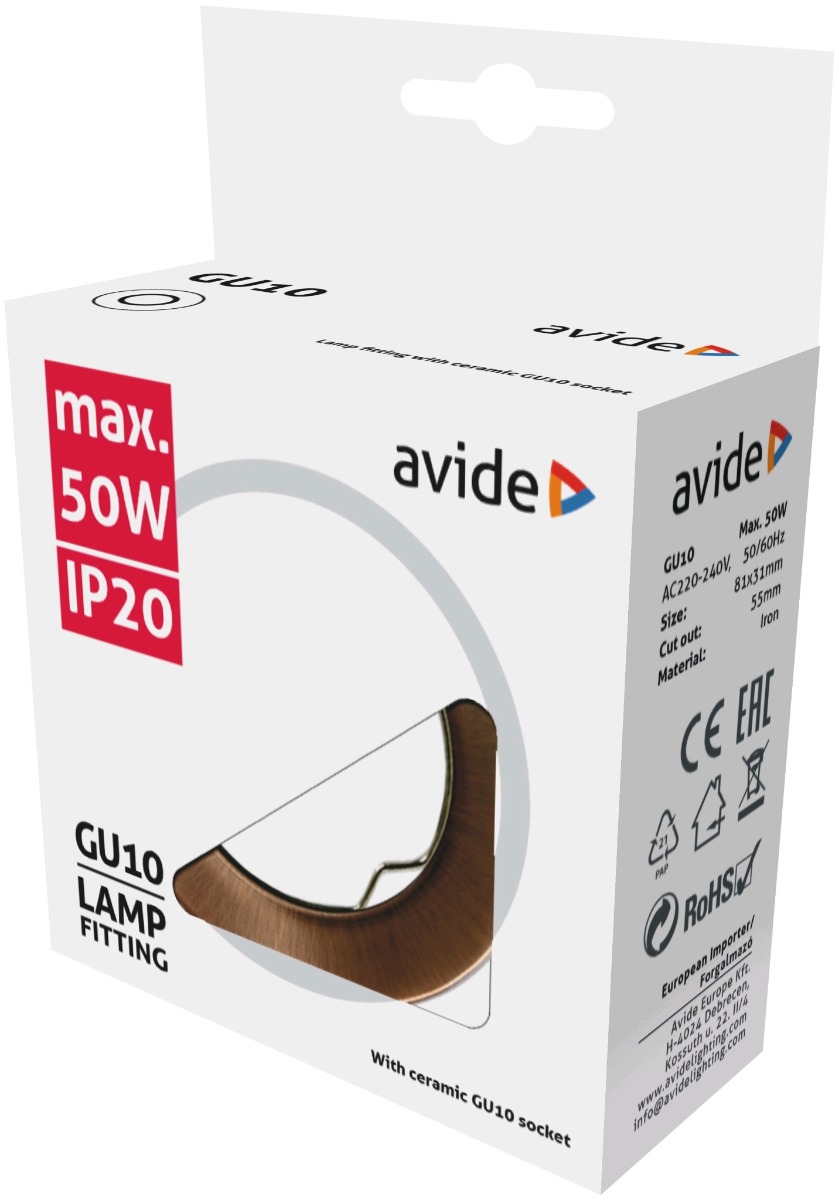 Avide GU10 Πλαίσιο Στρογγυλό Bronze 2 Avide GU10 Πλαίσιο Στρογγυλό Bronze - Image 2