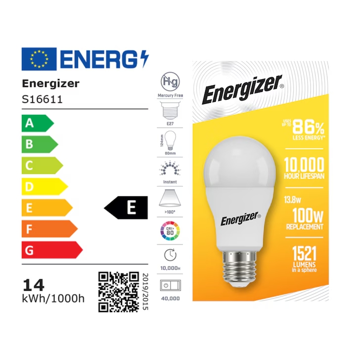 Energizer BEC Κοινή Λάμπα LED 13.8W E27 1521lm 6500K Ψυχρό Λευκό 3 Energizer BEC Κοινή Λάμπα LED 13.8W E27 1521lm 6500K Ψυχρό Λευκό - Image 3