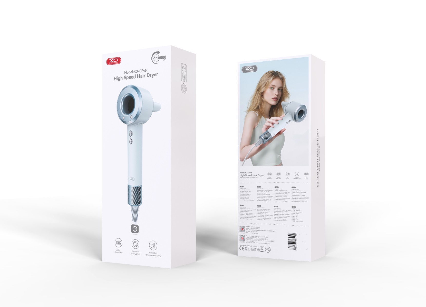 XO CF45 Έξυπνο Πιστολάκι Μαλλιών High Speed EU 2 XO CF45 Έξυπνο Πιστολάκι Μαλλιών High Speed EU - Image 2