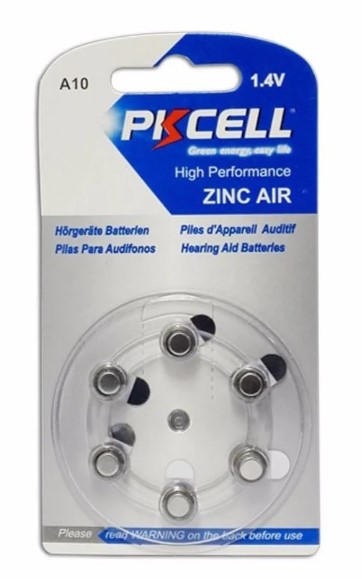 Pkcell 1.4V Zinc Air Μπαταρίες Ακουστικών Βαρηκοΐας A10 6τμχ 1 Pkcell 1.4V Zinc Air Μπαταρίες Ακουστικών Βαρηκοΐας A10 6τμχ