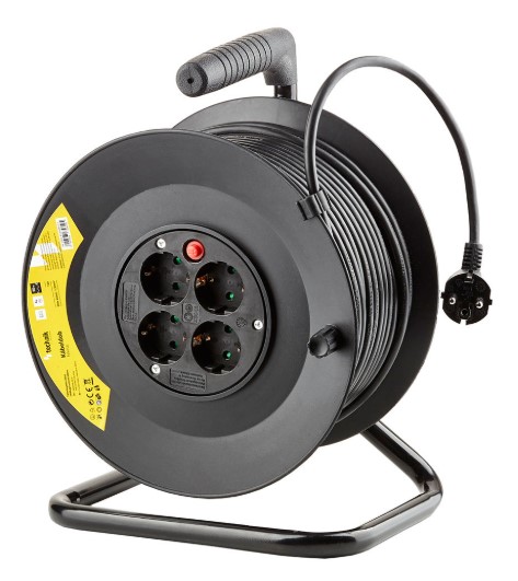 Technik Professional Στροφείο 4 Θέσεων 50m 1,5mm2 Μαύρο 1 5mm2 Μαύρο