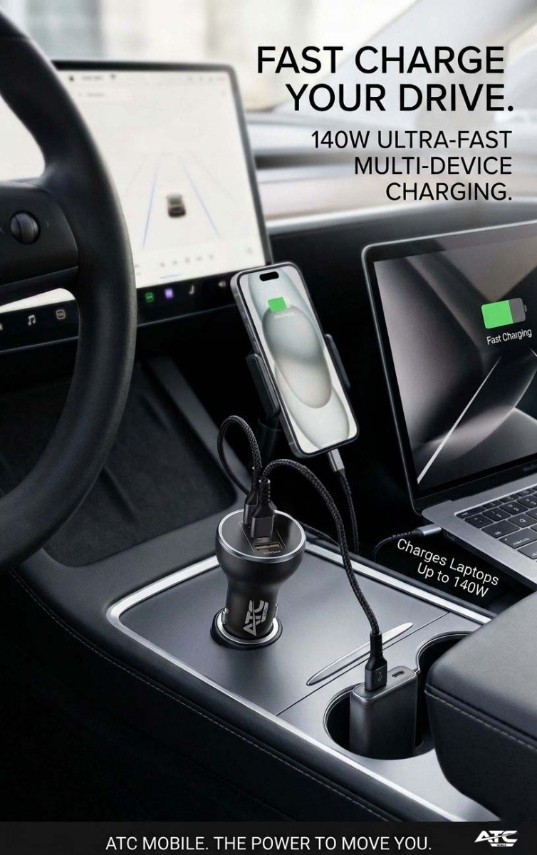 ATC-CA14 Φορτιστής Αυτοκινήτου 160W με USB-A & 2xType-C 3 ATC-CA14 Φορτιστής Αυτοκινήτου 160W με USB-A & 2xType-C - Image 3