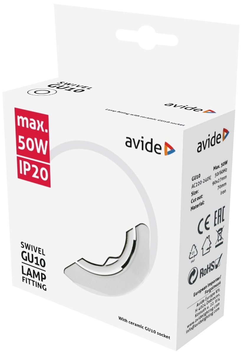 Avide GU10 Πλαίσιο Στρογγυλό Σαγρέ Άσπρο 2 Avide GU10 Πλαίσιο Στρογγυλό Σαγρέ Άσπρο - Image 2