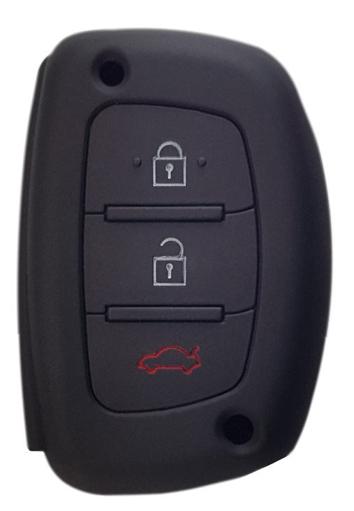 Θήκη κλειδιού για αυτοκίνητα Hyundai 1007-02, εύκαμπτη, μαύρη 1 Θήκη κλειδιού για αυτοκίνητα Hyundai 1007-02