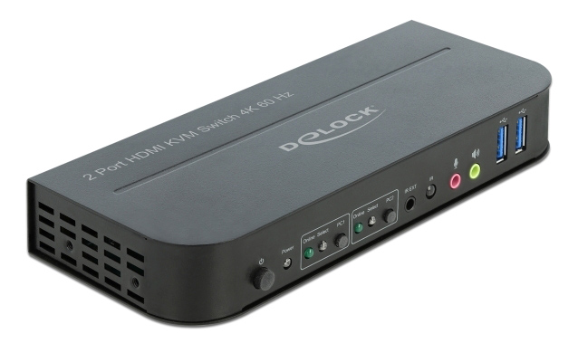 DELOCK HDMI KVM Switch 11481, 2 ports, USB 3.0, Audio, 4K/60Hz, μαύρο 1 DELOCK HDMI KVM Switch 11481