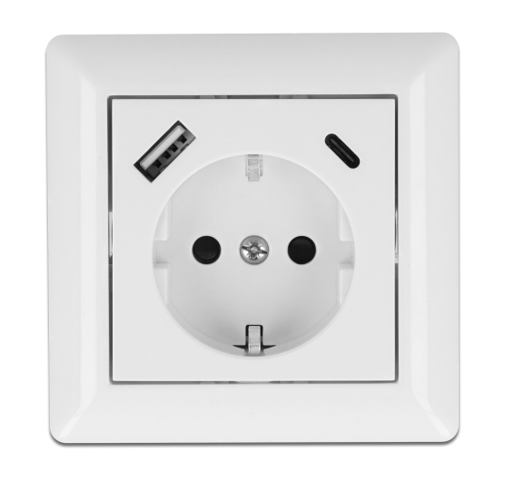 DELOCK πρίζα τοίχου 11489 με θύρες φόρτισης USB & USB Type-C 3.4A, λευκή 1 DELOCK πρίζα τοίχου 11489 με θύρες φόρτισης USB & USB Type-C 3.4A