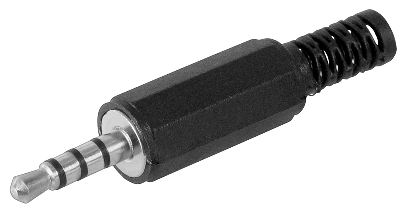 GOOBAY βύσμα 3.5mm 11578, 4 contacts, πλαστικό, μαύρο, 10τμχ 1 GOOBAY βύσμα 3.5mm 11578