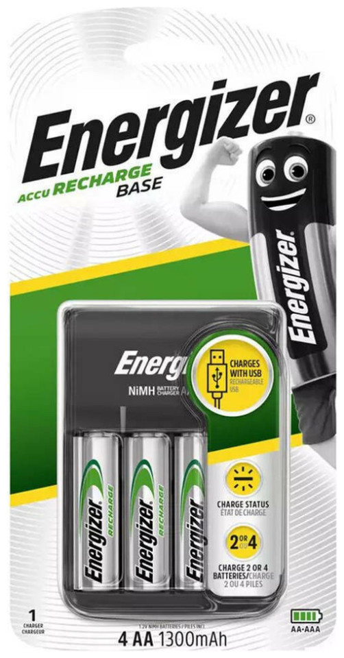 Energizer Base Φορτιστής Μπαταριών Ni-MH με 4 x R6/AA Μπαταρίες 1300 mAh 1 Energizer Base Φορτιστής Μπαταριών Ni-MH με 4 x R6/AA Μπαταρίες 1300 mAh
