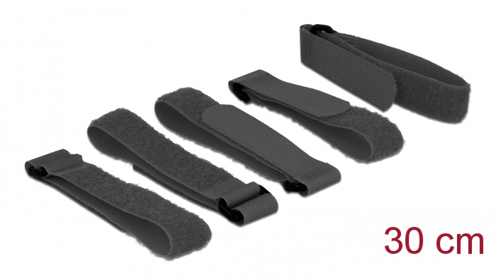 DELOCK ιμάντες τύπου Velcro 18704, 30 x 2cm, μαύρος, 5τμχ 1 DELOCK ιμάντες τύπου Velcro 18704