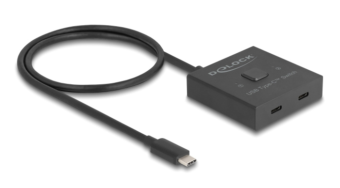 DELOCK USB-C switch 18911, 2 σε 1 bidirectional, 10Gbps, 8K, 100W, μαύρο 1 DELOCK USB-C switch 18911