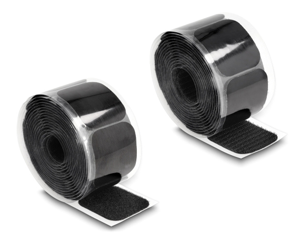 DELOCK αυτοκόλλητα τύπου Velcro 19106 σε ρολό 3m, 45x50mm, μαύρο 1 DELOCK αυτοκόλλητα τύπου Velcro 19106 σε ρολό 3m