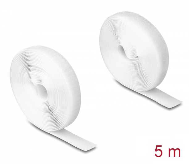 DELOCK ταινία τύπου Velcro 20919, heavy duty, 5mx20mm, λευκή 1 DELOCK ταινία τύπου Velcro 20919