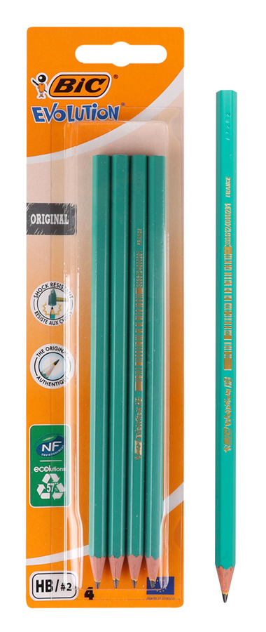BIC μολύβι γραφίτη 2168902762 Evolution, εξάγωνο, HB, πράσινο, 4τμχ 1 BIC μολύβι γραφίτη 2168902762 Evolution