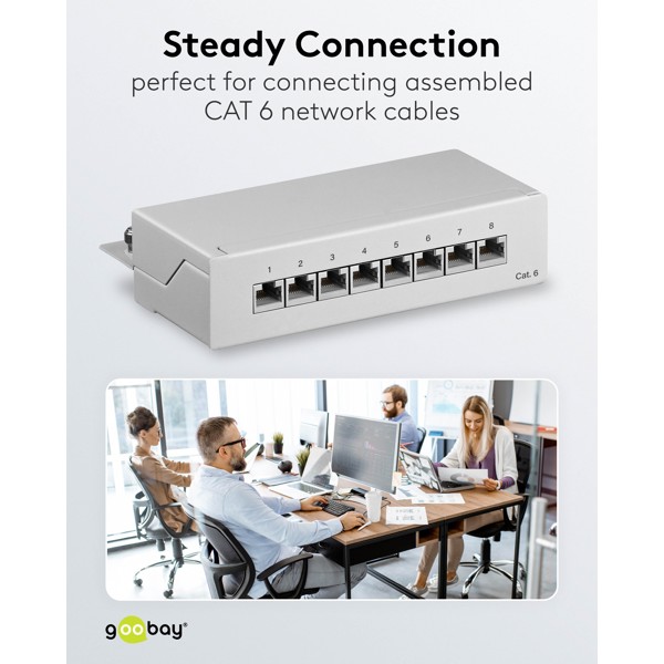 Goobay CAT 6 Patch Panel 8 Θυρών STP Mini/Desktop 93047 Γκρι 3 Goobay CAT 6 Patch Panel 8 Θυρών STP Mini/Desktop 93047 Γκρι - Image 3