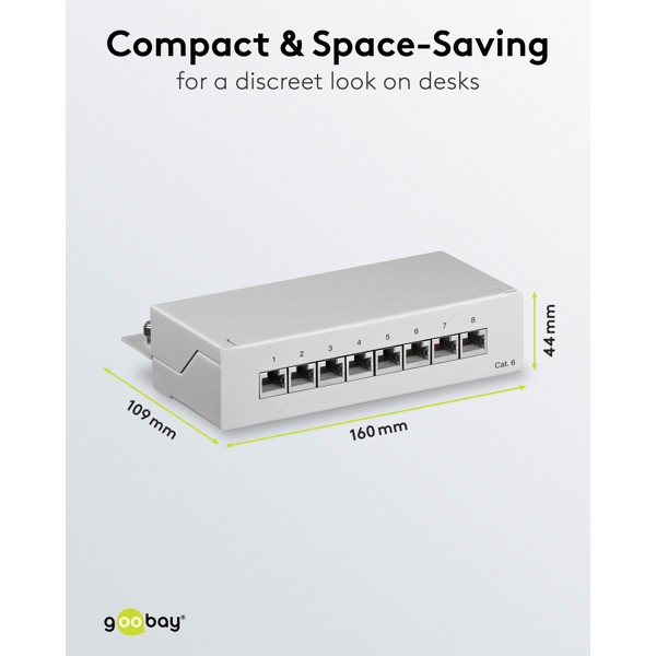 Goobay CAT 6 Patch Panel 8 Θυρών STP Mini/Desktop 93047 Γκρι 6 Goobay CAT 6 Patch Panel 8 Θυρών STP Mini/Desktop 93047 Γκρι - Image 6