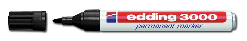 EDDING ανεξίτηλος μαρκαδόρος 3000, 1.5-3mm, επαναγεμιζόμενος, μαύρος 1 EDDING ανεξίτηλος μαρκαδόρος 3000